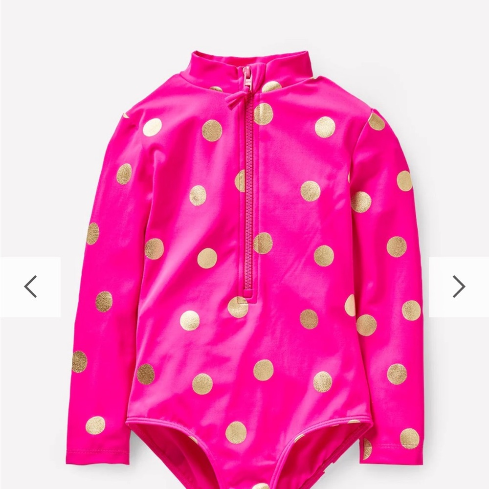 Mini Boden Pink and Gold Rashguard Swimwear - 2-3T